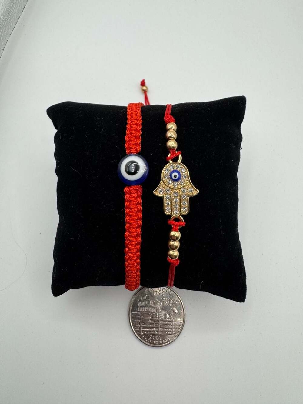 Red String Hamsa and Evil Eye Protection Bracelet Set